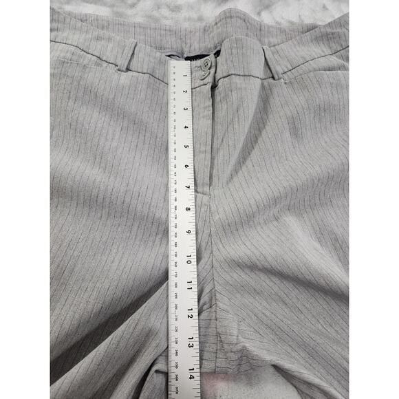 Lane Bryant Striped High Rise‎ Slim Leg Ankle Pants Size 22 Gray Stretch Office - Picture 7 of 10
